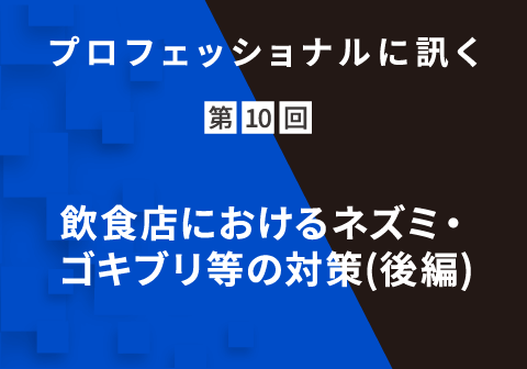 プロフェッショナルに訊く 第10回 飲⾷店におけるネズミ・ゴキブリ等の対策(後編)